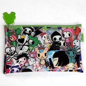Tokidoki Sephora Zip Makeup Bag Vinyl with Clear Background 7x4.5" Simone Legno